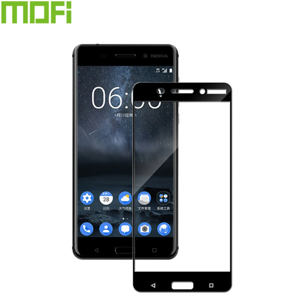 MOFi Nokia 6 стекло закаленное 2.5D полное покрытие Nokia6 защита экрана (5 5 дюймов)