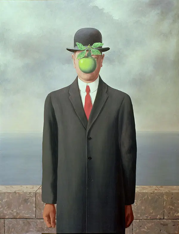 Rene Magritte Son of man giclee Шелковый Плакат Украшение дома Настенная Наклейка|Рисование и