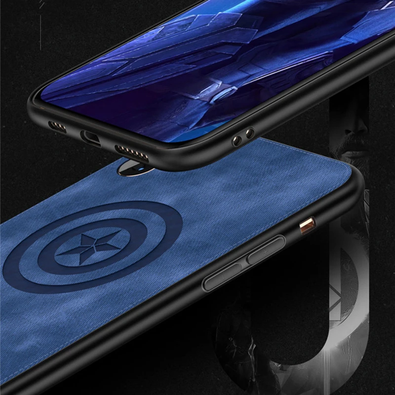Fashion Brand Original The Avengers Phone Case For iPhone X XS MAX XR Huawei Mate 20 Pro Marvel Captain Sign Cloth Back Cover |