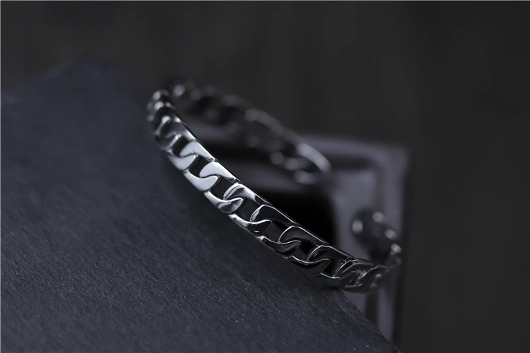 C&ampR Real 925 Sterling Silver bangles for women bracelet whip chain Female open simple Thai Fine Jewelry Adjustable | Украшения и