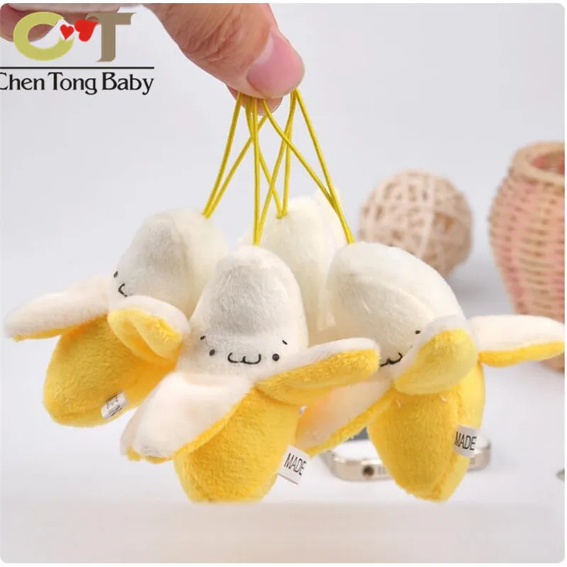 

Peeling Banana Mini Plush Pendant Toy Doll Plush Keychain With Rope 7cm Wj04
