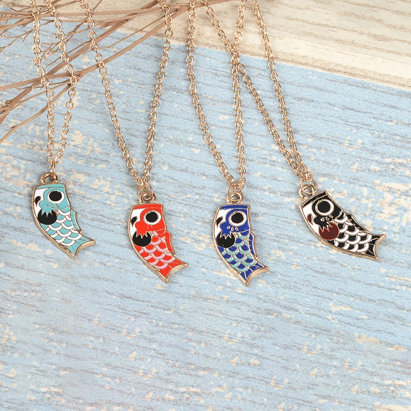 Мультфильм рыба кальмар Флаг ожерелье многоцветный милый кулон для Животного