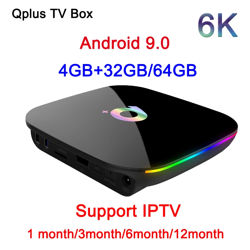 IP tv QPlus H6 Smart Box 6K Android 9 0 4 Гб ОЗУ 32 64 ПЗУ четырехъядерный USB 3 2 4G Wifi Playstore Netflix