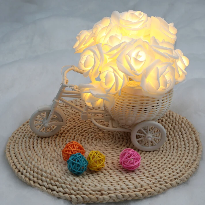 СВЕТОДИОДНЫЕ гирлянды 20 шт./компл. розовые Искусственные цветы сказочные огни