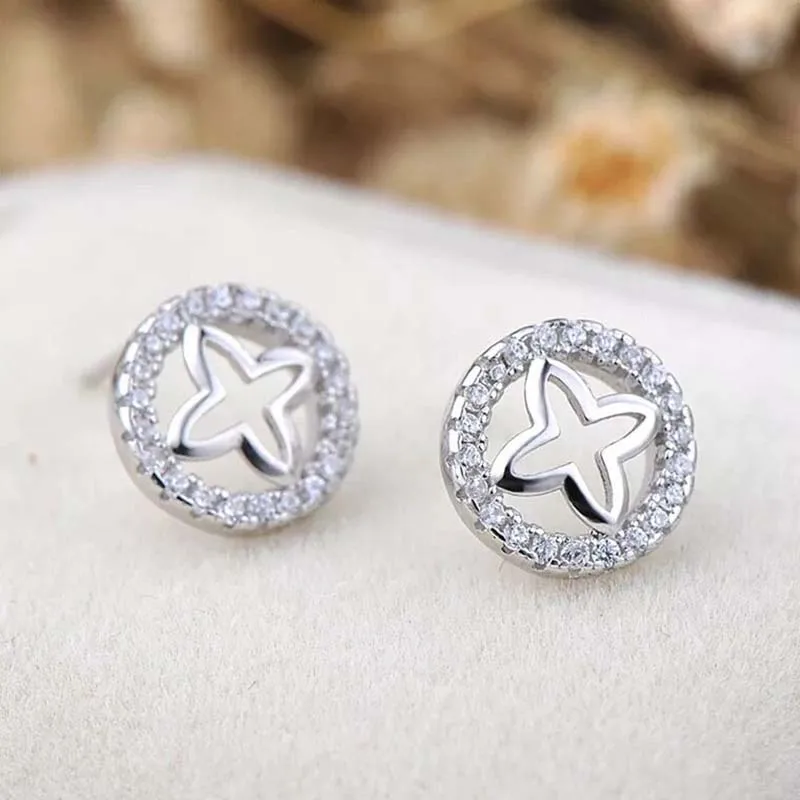 Серьги пусеты lucky wheel корейские серьги из серебра 925 пробы для женщин и девушек