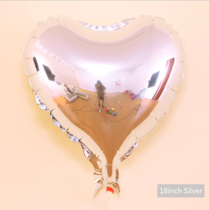 5pcs Heart Silver 5 шт. 18 дюймов вышивка «звёздочки» или «бриллианты» Фольга воздушными Шарами Рождество, на свадьбу, День Святого Валентина, Globos день рождения Гелий воздушные шары для украшения вечеринок Поставки - Цвет: 5pcs Heart Silver
