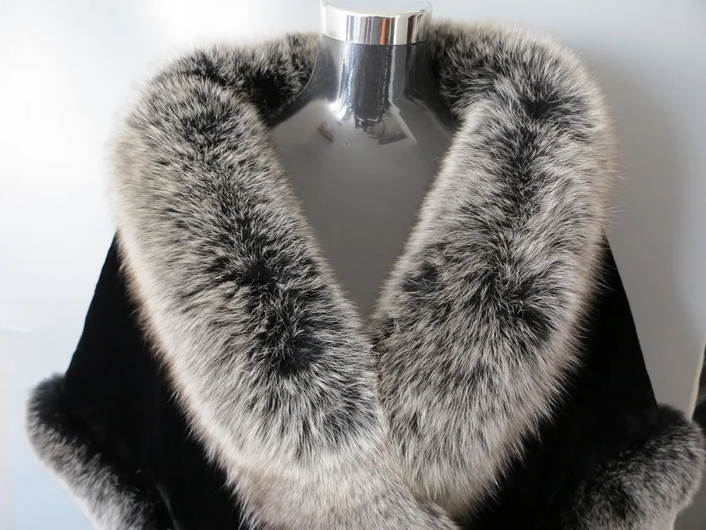 Новый стиль 100% натуральным лисьим мехом с кролика накидка обертывание шарф