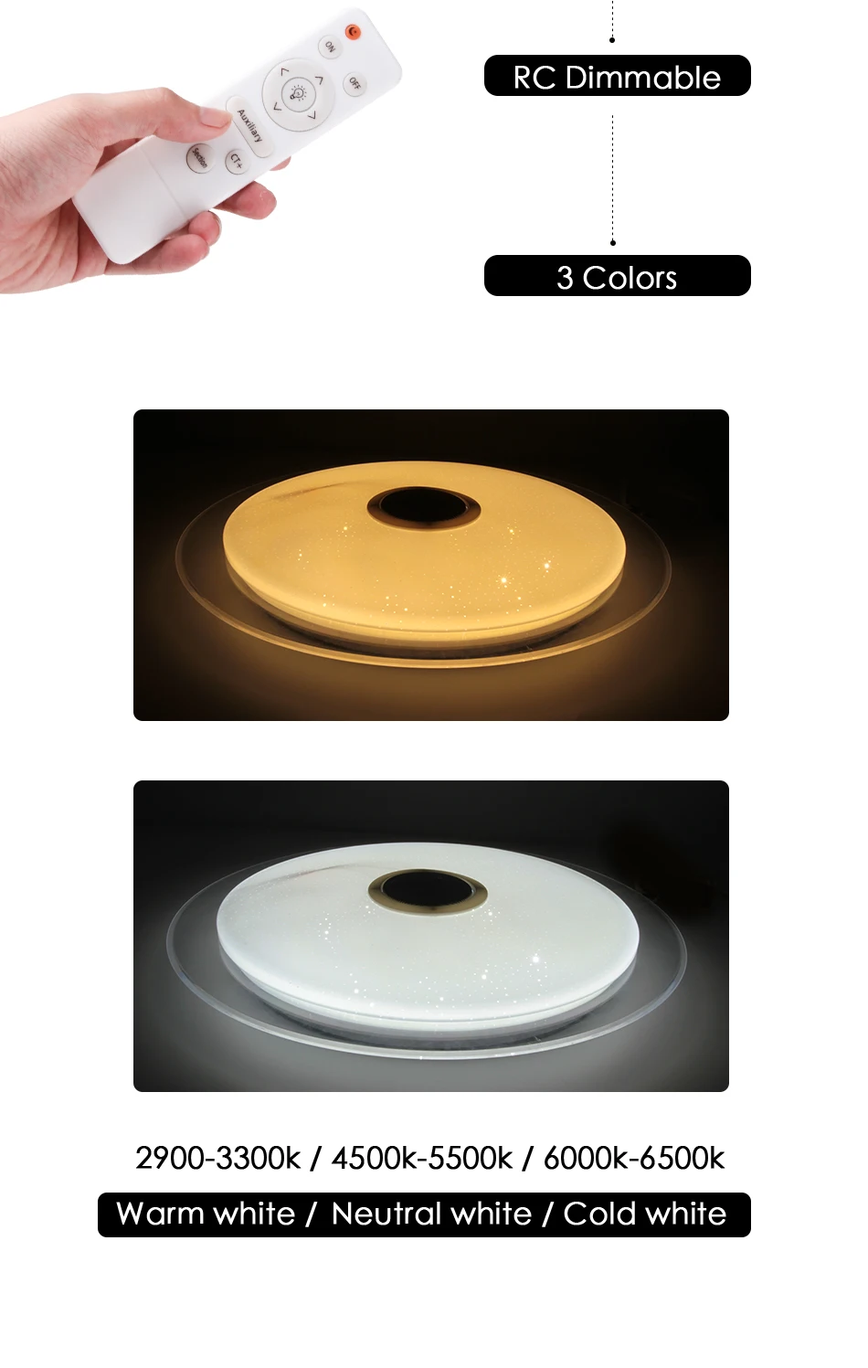 Светодиодный музыкальный потолочный светильник RGB Bluetooth, динамик, лампа для дома, вечерние, спальни, 220 В, 36 Вт, 40 Вт, пульт дистанционного управления с регулируемой яркостью, приложение, умный красочный светильник ing