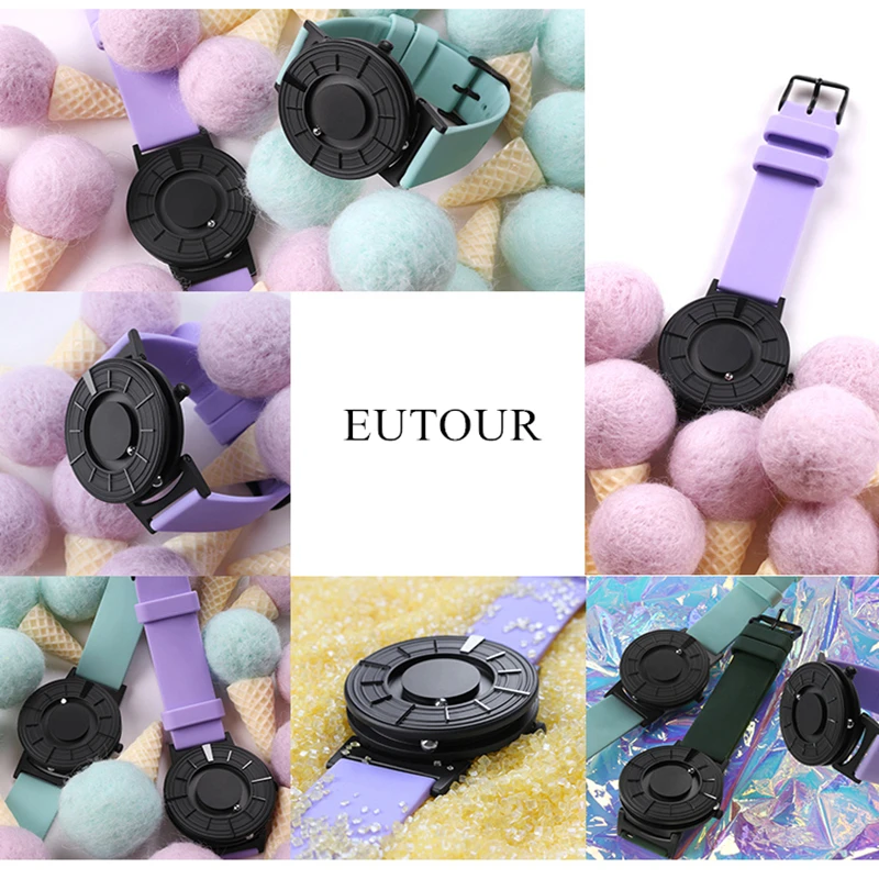EUTOUR, магнитные часы для мужчин, для шоу, для мужчин, для женщин, кварцевые наручные часы, модные, повседневные, из нержавеющей стали, мужские часы erkek kol saati