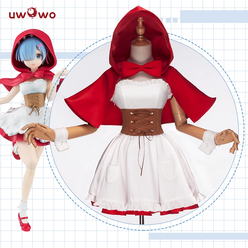 UWOWO аниме ОЗУ Рем красная капота для верховой езды Ver Re Zero Kara Hajimeru Isekai Seikatsu Cosplay