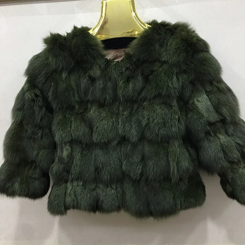 Green Женское короткое теплое пальто из натурального Лисьего меха, женская зимняя верхняя одежда из натурального меха, натуральные куртки, пальто, размер M/L/XL для женщин s - Цвет: Green