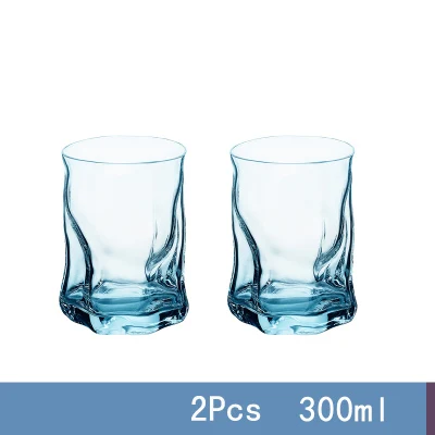 blue 300ML Креативная цветная прозрачная стеклянная домашняя термостойкая чайная чашка сока холодный напиток чашка романтические прозрачные вечерние пивные стеклянные - Цвет: blue 300ML