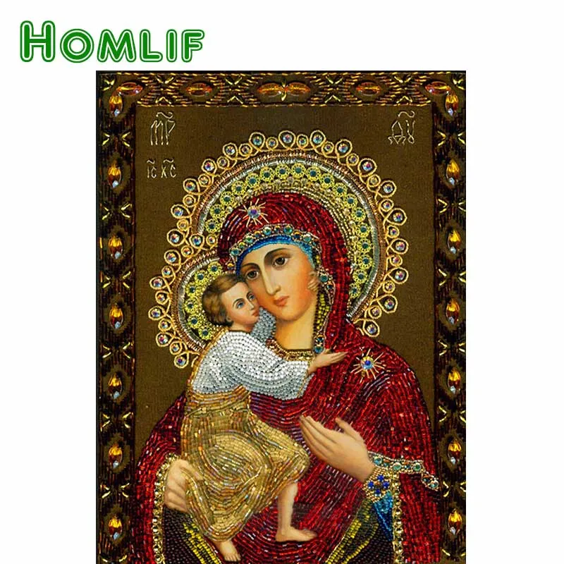 HOMLIF 5d алмазная вышивка религиозная живопись мозаика картины религиозные иконы с