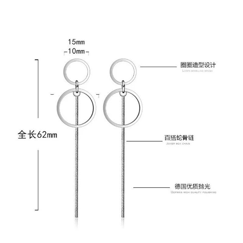 Женские длинные серьги boucle d'oreille SY590 изысканные Простые Модные из стерлингового