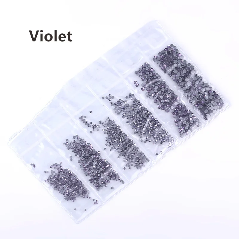 Violet Ss3-ss30, смешанный размер, стразы, кристалл AB, 1700 шт./лот, горячая фиксация, стразы, для рукоделия, сумки, одежды, обуви, нейл-арта - Цвет: Violet