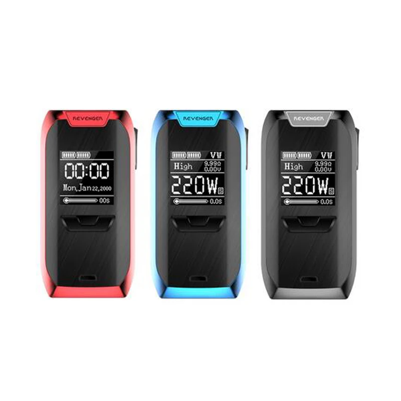 Original Vaporesso Revenger 220 Box Mod with OLED 0.96 inch Display Screen e Cigarette 18650 Battery 220w Cigs Vape |
