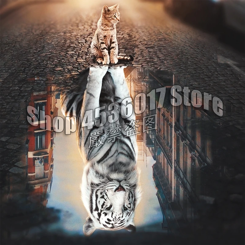 

5D DIY Diamond Embroidery Dream Big Cat and tiger Art Cross Stitch Full Mosaic Diamond Painting Rhinestones Christmas Gift Decor