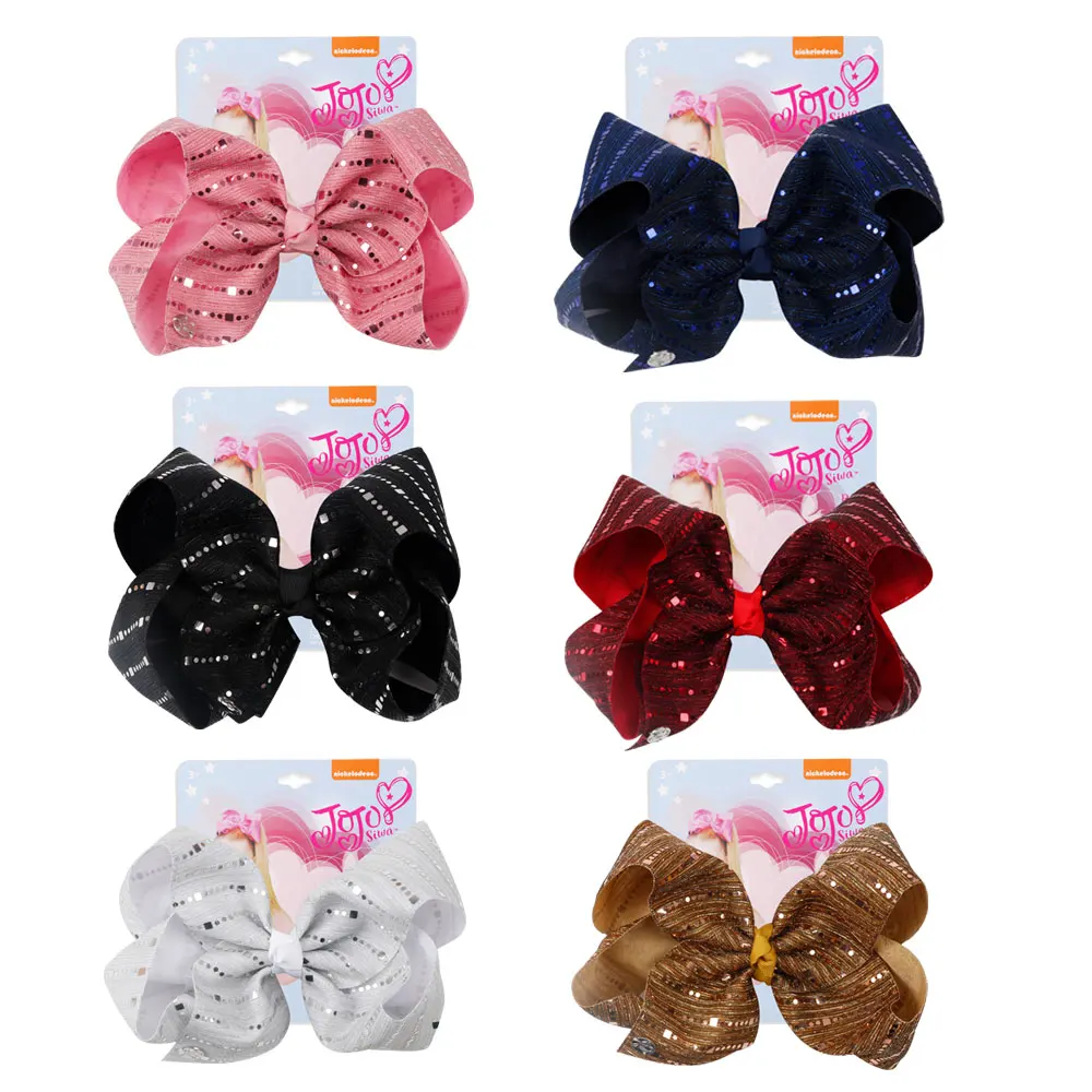 

7 Inch Sequin Hair Bows Boutique Girl Party Christmas Gift Hair Clips Glitter Ribbon Xmas Decoration DIY Girls Hair Accessories