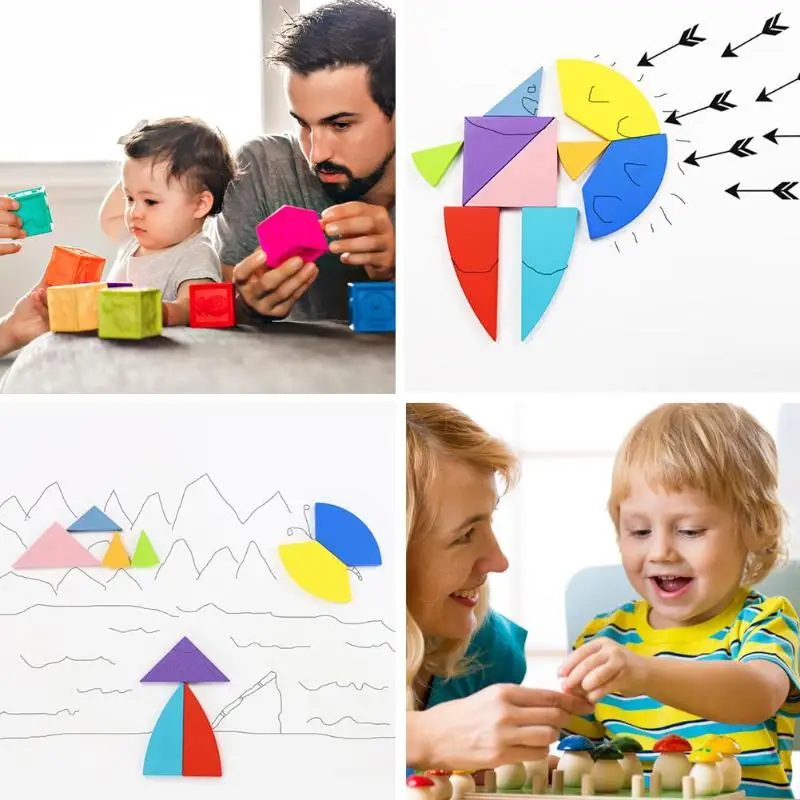 9pcs Puzzles 3D Hundred Birds Education Puzzle Baby Children Early Wood Toy Kids Intelligence Development Tangram Puzzles
