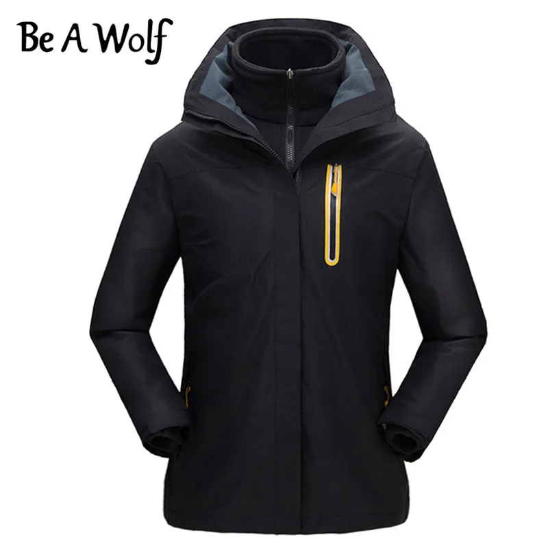 women-black Зимняя теплая походная куртка Be A Wolf для женщин и мужчин, походная одежда для рыбалки, водонепроницаемая ветровка, куртка с подогревом J1748/J1749 - Цвет: women-black