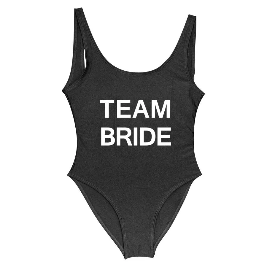 Слитный купальник с надписью TEAM BRIDE женский для девичника сувениры товары