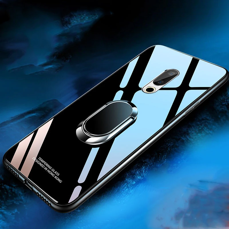 16 16 16 закаленное стекло Чехлы для Meizu 16 16th Plus чехол Магнитный палец кольцо автомобильный держатель чехол для Meizu16 16 Plus чехол Fundas