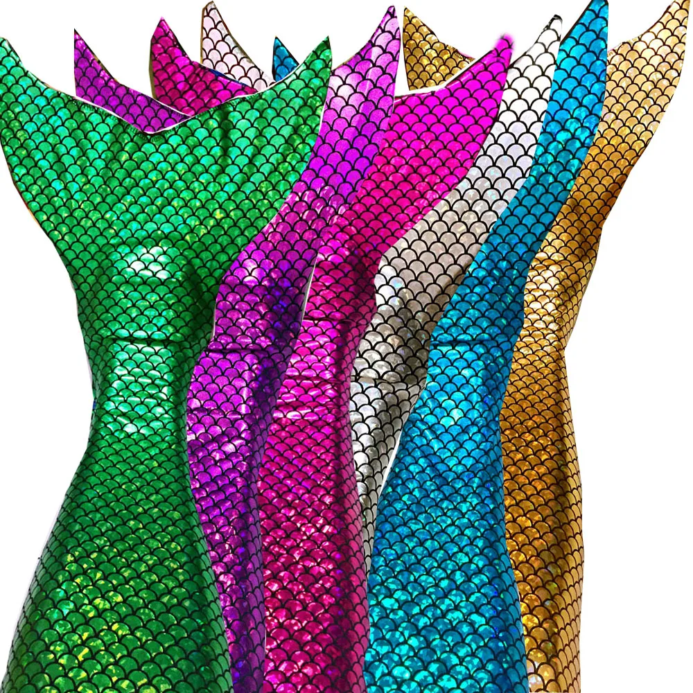 Платье для плавания с хвостом Русалочки + топ бикини моноласт девочек блестящее