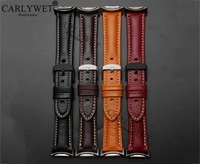 carlywet leather vintage black brown blue green wrist watch band strap belt with adapter connector for samsung gear s2 r720