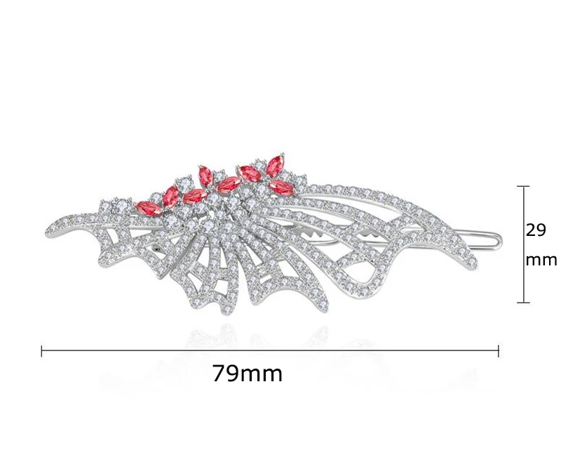 VOGUESS Women Elegant Half Butterfly Hairpins Hair Barrette White Gold Color Crystal Wings Clip Accessories | Украшения и