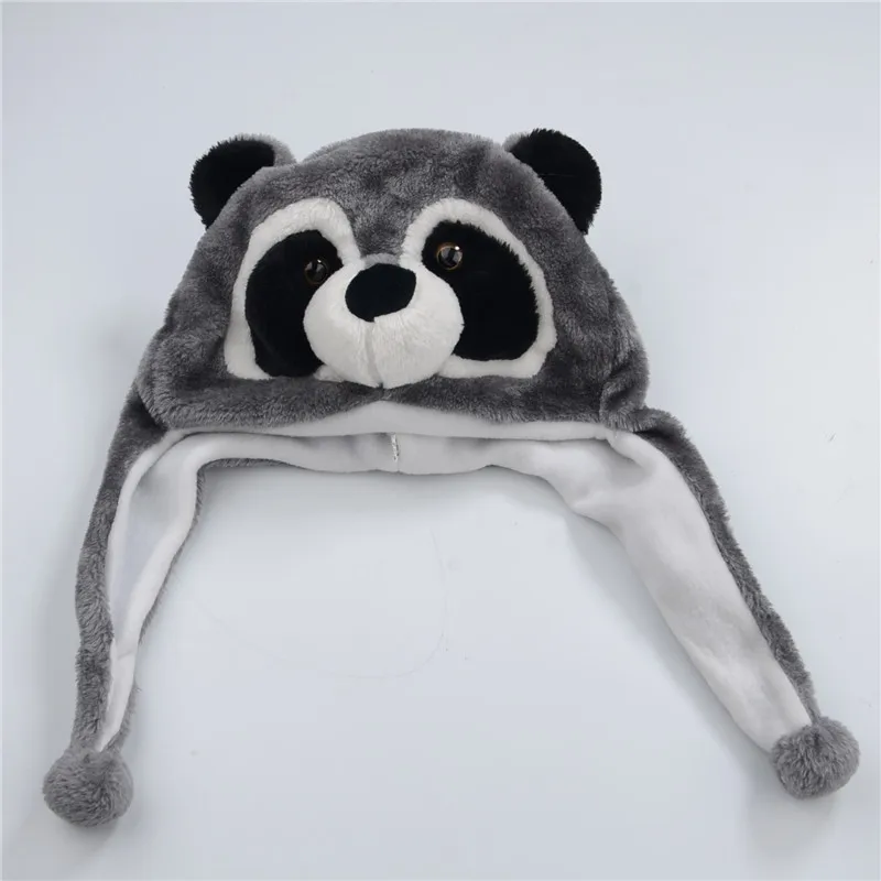 Плюшевый енот шапка Новинка Кепка костюм животного шапочка подарок на день