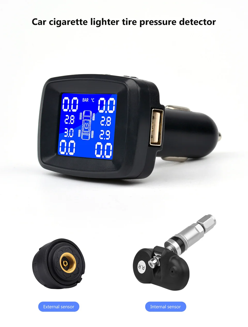 AOSHIKE автомобильный TPMS внешний или внутренний контроль давления в шинах Система прикуривателя цифровой жидкостный Дисплей давление в шинах