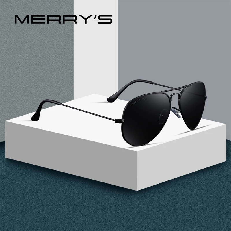 Мужские и женские классические поляризационные солнцезащитные очки MERRY'S 58 мм