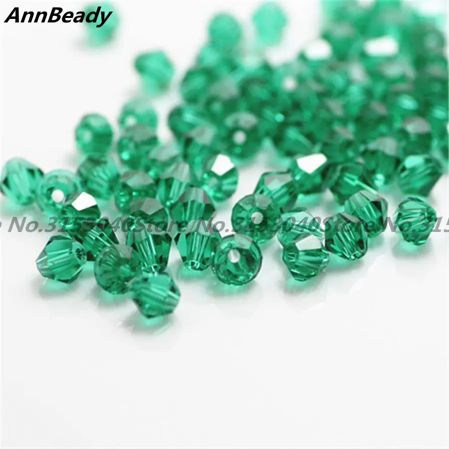 Peacock Green 100 шт Позолоченные 4 мм двухконусные хрустальные бусины стеклянные бусины россыпью разделительные бусины Сделай Сам ювелирные изделия Австрийские хрустальные бусины - Цвет: Peacock Green