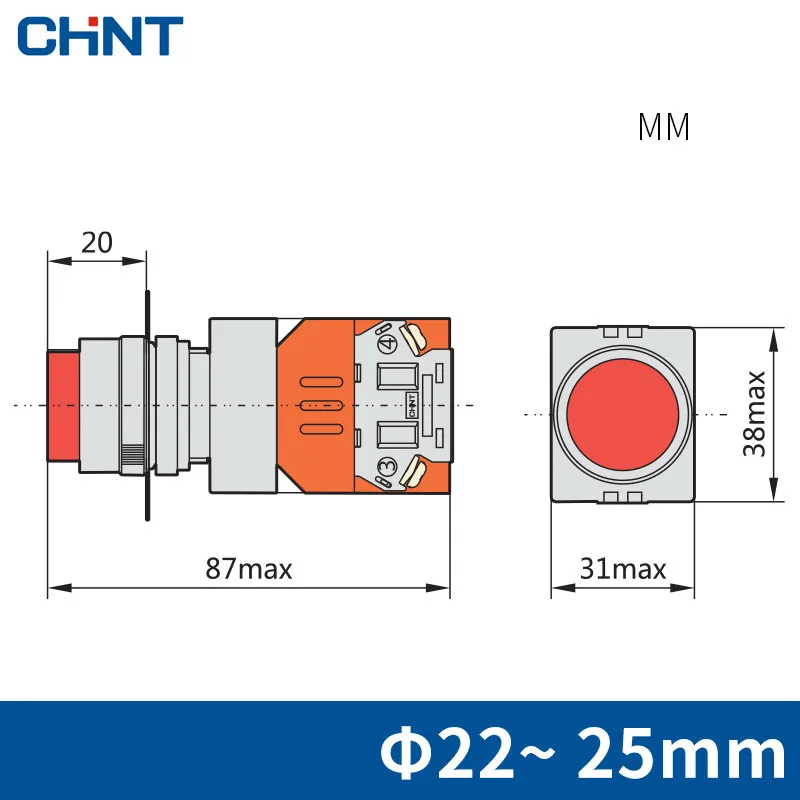 CHINT Bring кнопочный переключатель с блочного NP4 11DN 24v 220V Высокая кнопка Новая