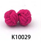K10029 10 пар/Лот Новые запонки Шелковый узелок высококлассные мужские классические двойная веревка шар узел форма запонки ручной работы шелковые Узлы запонки - Окраска металла: K10029