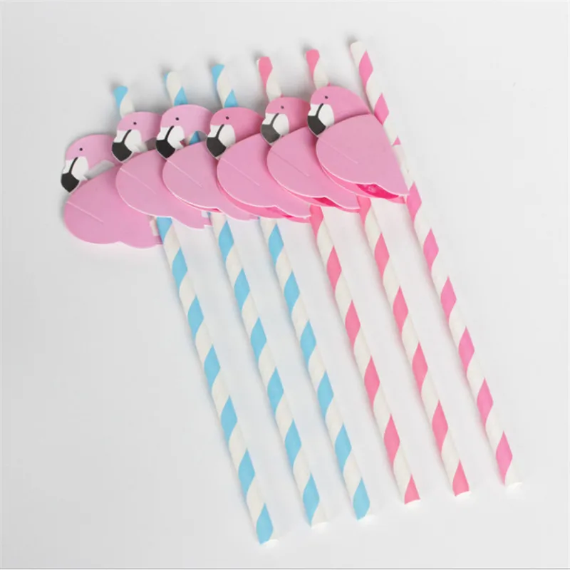 Недорогие розовые стеклянные одноразовые соломинки в виде фламинго 25 шт.