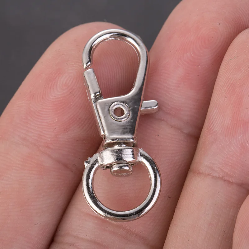 5PCS/Lot Silvery Clasps Popular Key Ring Keychains Making Key Hook DIY High Quality Clips Keychain Split Lobster Clasp