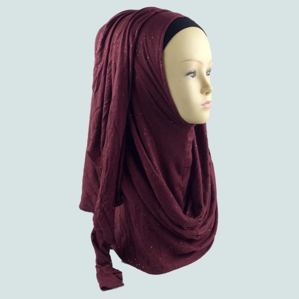 One Piece Настоящее Блеск Хиджаб 2016 Майка Женщины Скольжения Негабаритных Шарф