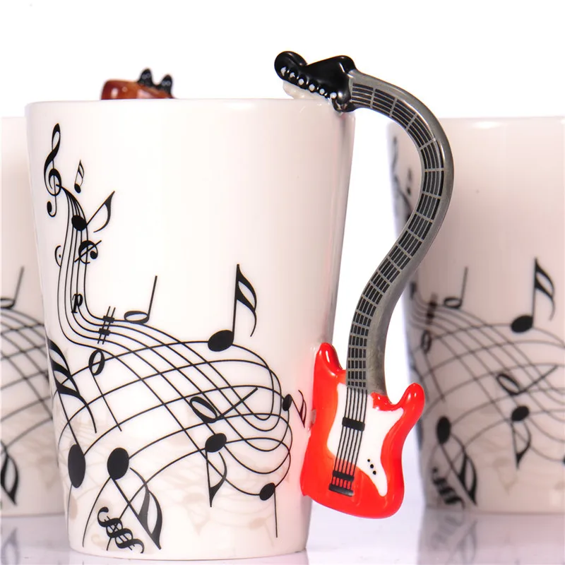 Креативная гитарная керамическая чашка индивидуальная музыкальная нота