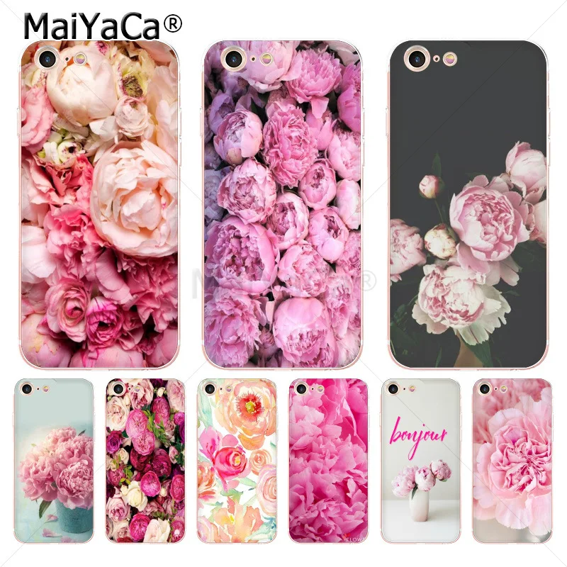 MaiYaCa цветы розовые пионы печатным рисунком защитный чехол для телефона iPhone 6S 6plus 7
