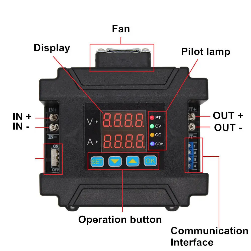 60V 5A Programmable CNC Constant Voltage current DC- DC Step-down power supply | Электроника
