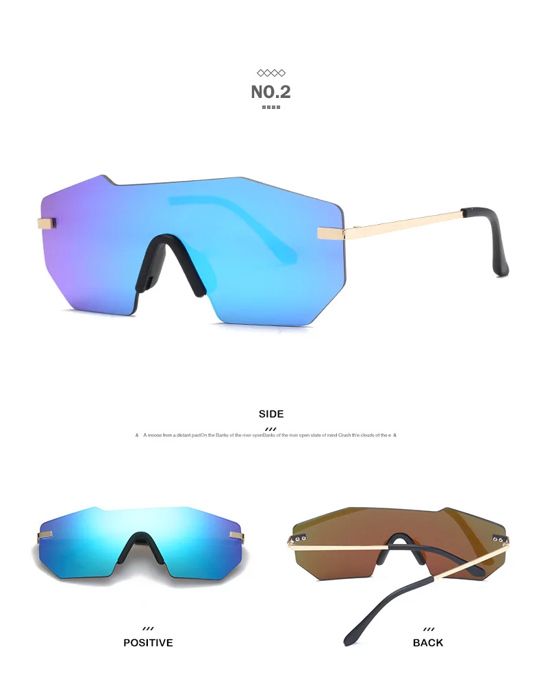 Новинка 2018 большие модные солнцезащитные очки в оправе женские без оправы ретро D