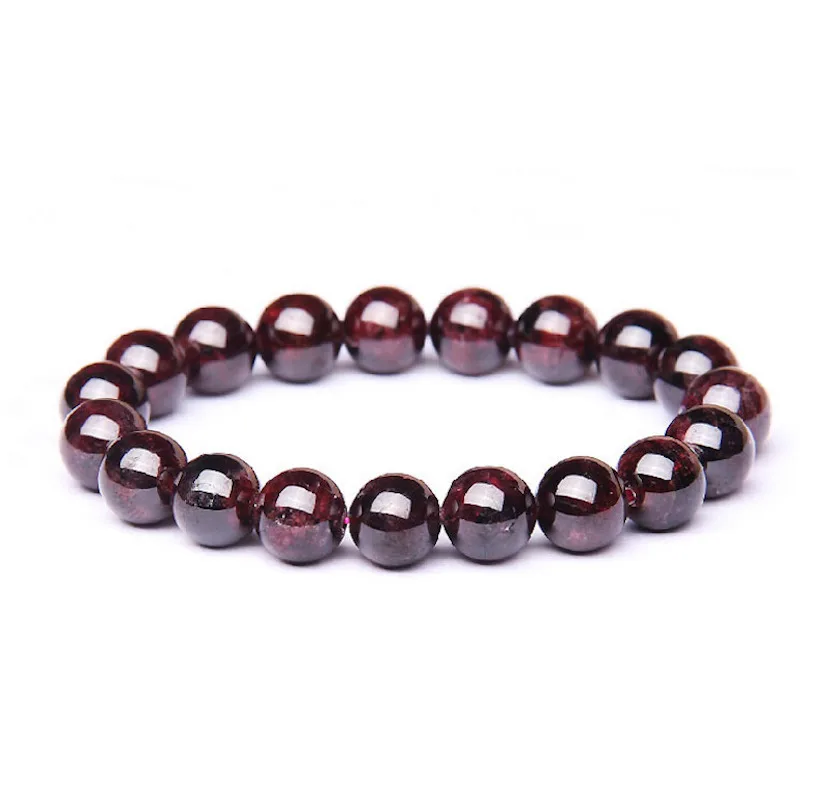 Natural Garnet Stone Femme Wine Red Beaded Bracelet Men Jewelry Women Bracelets Lucky Energy Jewelry Valentine's Day Gift