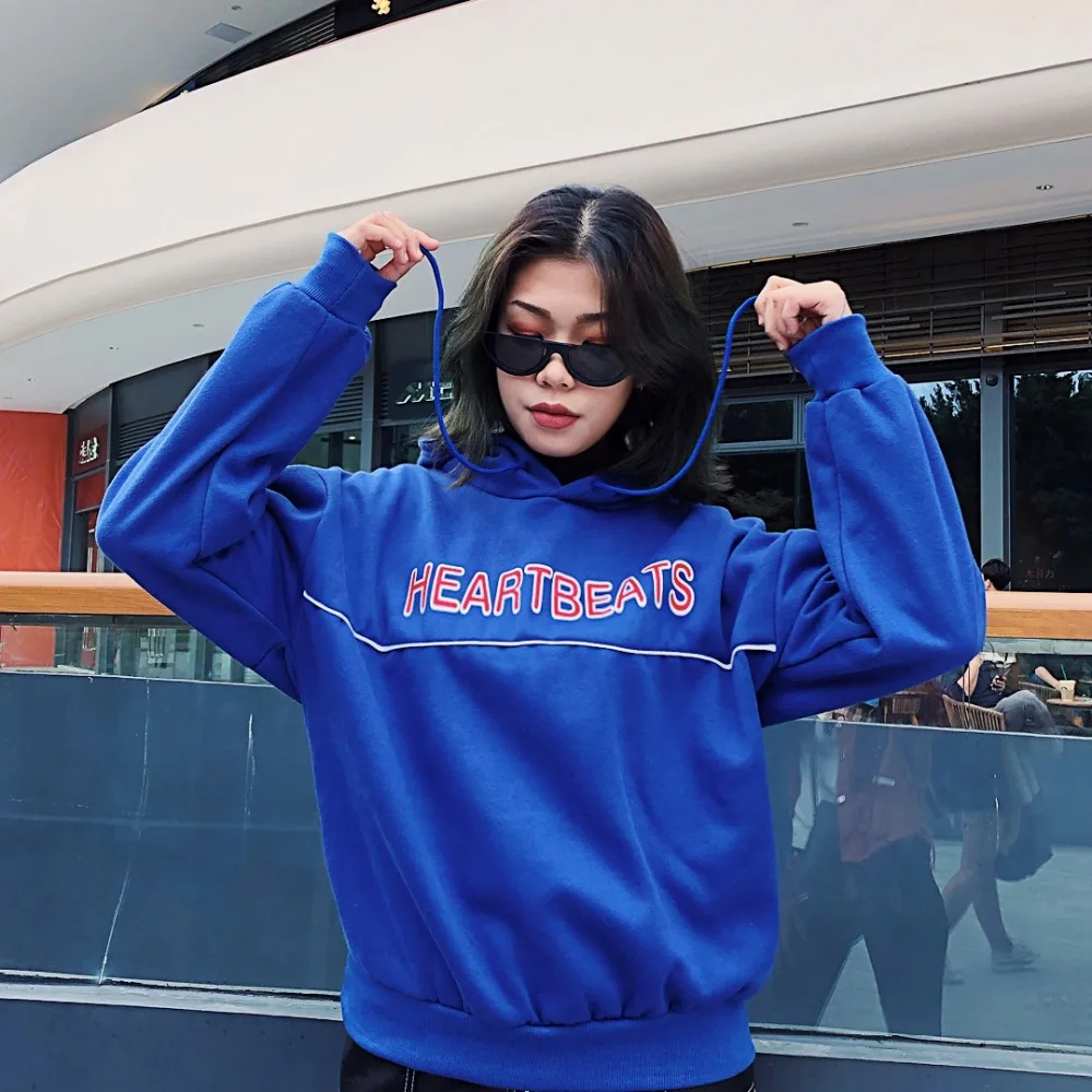 Новинка 2019 свободная одежда красного цвета в стиле студенток с принтом букв BF cover