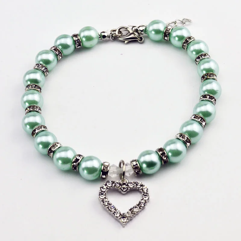 Модное жемчужное ожерелье для домашних животных собак кошек любящее сердце