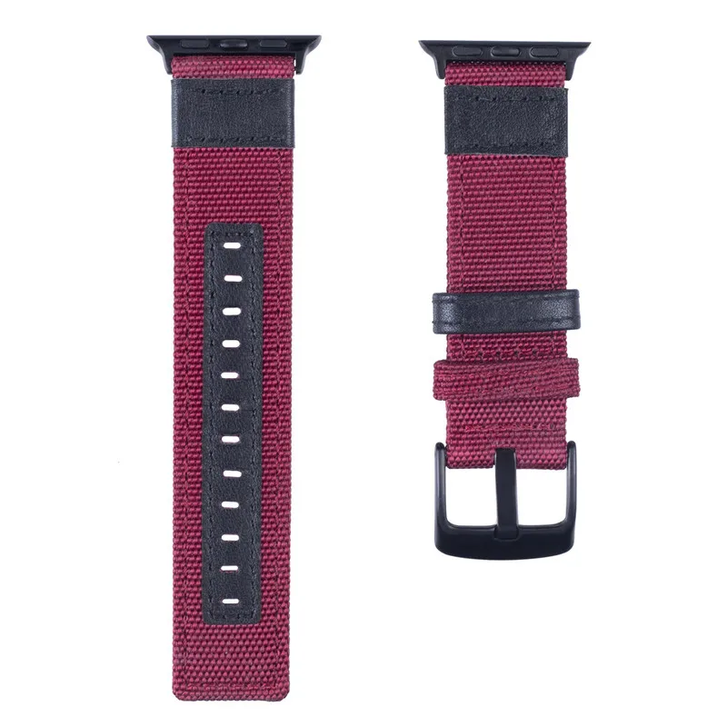 Nylon Leather Watchband for Apple Watch 44mm 42mm 40mm 38mm Strap Iwatch 4/3/2/1 Wrist Band Jeep Style Belt | Наручные часы