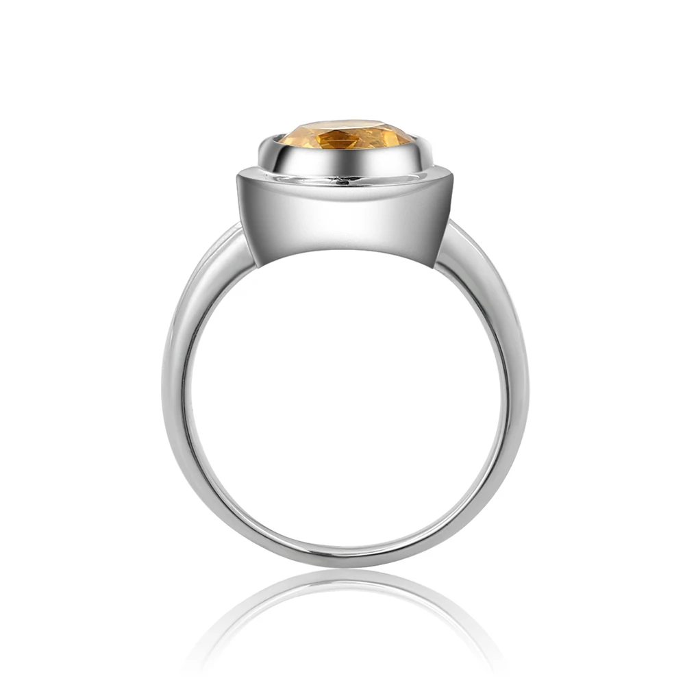Женское кольцо из серебра 925 пробы с натуральным цитрином карата|Кольца| |