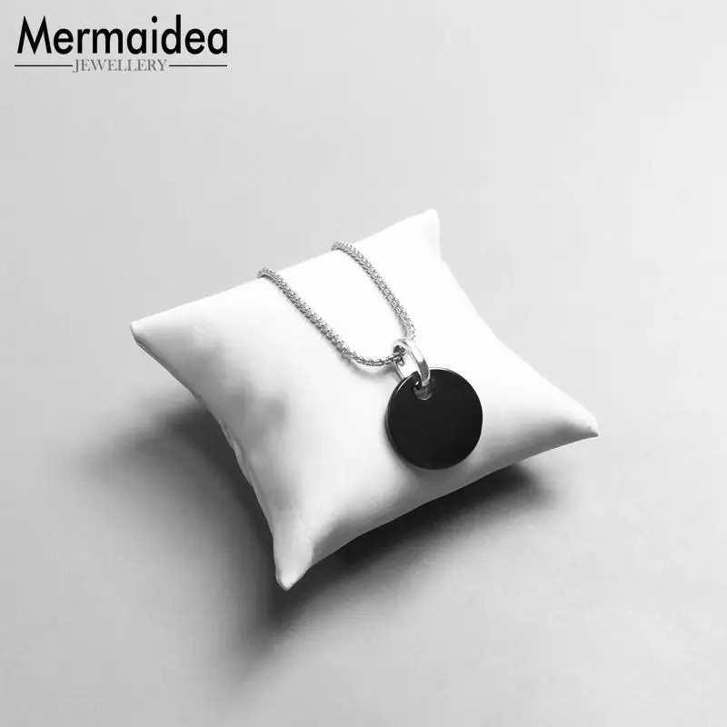 Маленькие подвески в виде диска из черного гематита модные ювелирные изделия