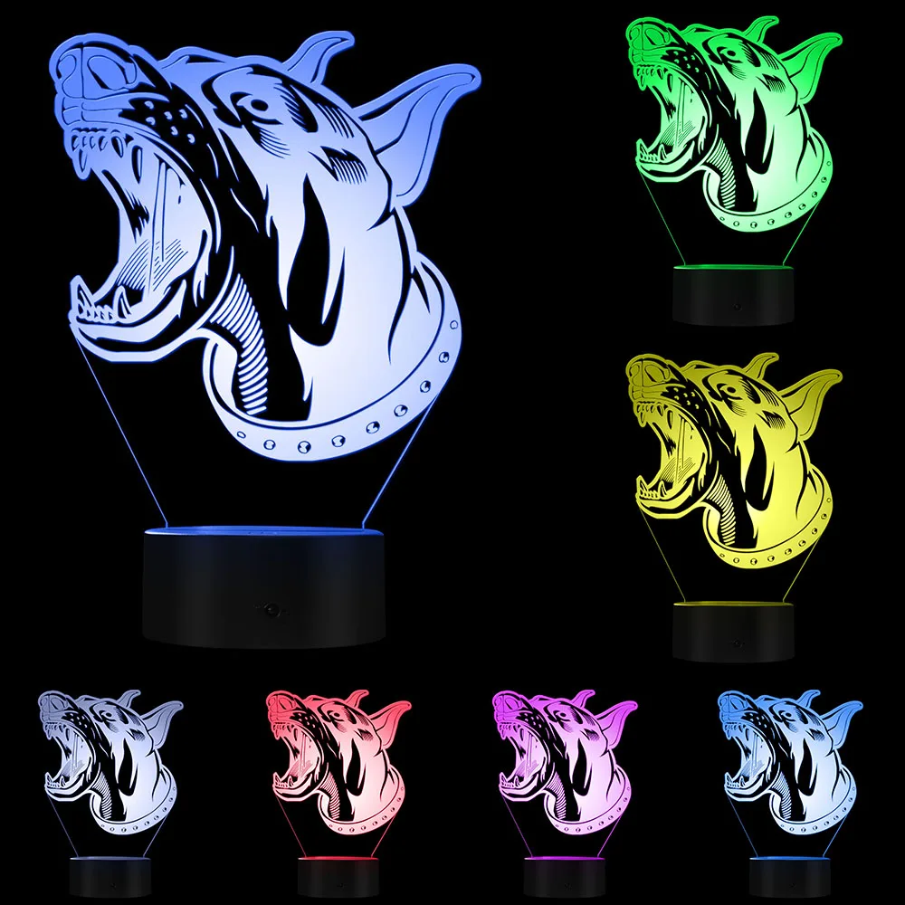 Голова зла Doberman акриловый Настольный светильник персонализированный портрет