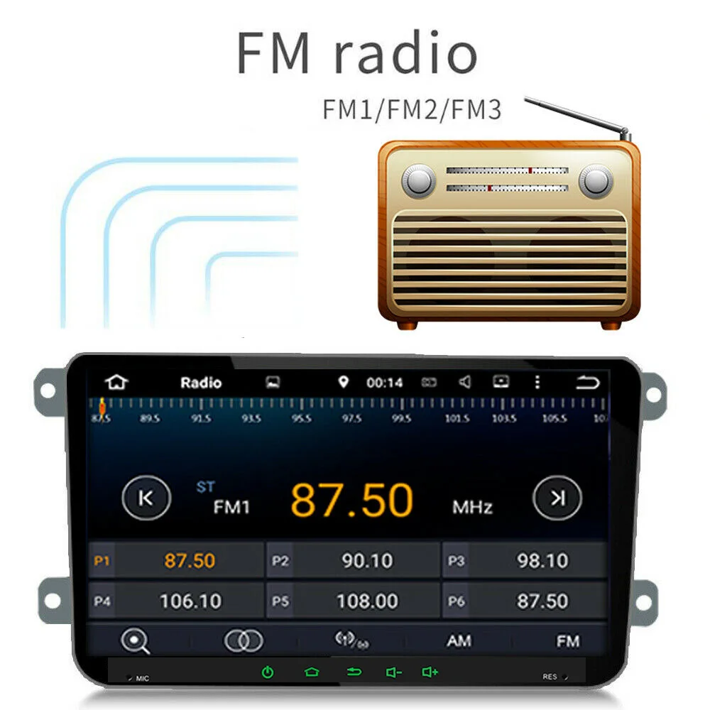 9 дюймов Android 9,1 автомобильный Радио Gps Мультимедиа для VW/Volkswagen/Golf/Polo/Passat/b7/b6/SEAT/leon/Skoda w/Canbus 45